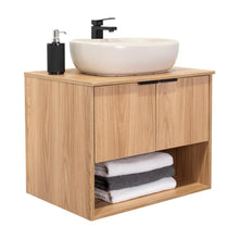 Mueble para Lavamanos Castel, Fresno Europeo, Incluye Lavamanos Corona en Porcelana Sanitaria