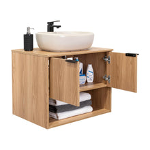 Mueble para Lavamanos Castel, Fresno Europeo, Incluye Lavamanos Corona en Porcelana Sanitaria