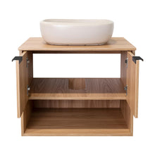 Mueble para Lavamanos Castel, Fresno Europeo, Incluye Lavamanos Corona en Porcelana Sanitaria