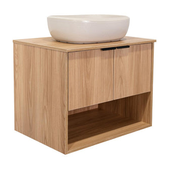 Mueble para Lavamanos Castel, Fresno Europeo, Incluye Lavamanos Corona en Porcelana Sanitaria