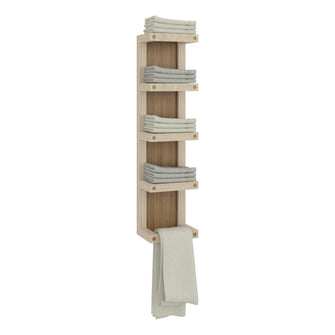 Toallero de Pared Arlington II, Kronos Fresno Europeo, con 5 niveles con gran espacio para ubicar toallas ZF