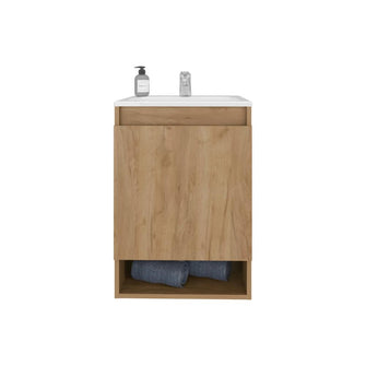 Mueble para Lavamanos Nissi, Fresno Europeo, Incluye Lavamanos Praia 45x45 ZF