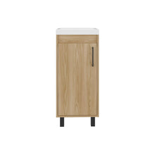 Mueble Lavamanos a Piso Oxford, Fresno Europeo y Plomo, Incluye Lavamanos 40cm ZF