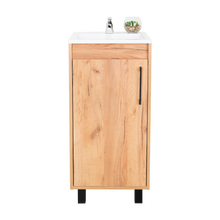 Mueble Lavamanos a Piso Oxford, Fresno Europeo y Plomo, Incluye Lavamanos 40cm ZF