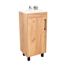 Mueble Lavamanos a Piso Oxford, Fresno Europeo y Plomo, Incluye Lavamanos 40cm ZF