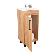 Mueble Lavamanos a Piso Oxford, Fresno Europeo y Plomo, Incluye Lavamanos 40cm ZF