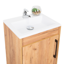 Mueble Lavamanos a Piso Oxford, Fresno Europeo y Plomo, Incluye Lavamanos 40cm ZF