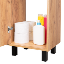 Mueble Lavamanos a Piso Oxford, Fresno Europeo y Plomo, Incluye Lavamanos 40cm ZF