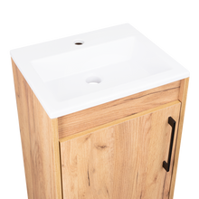 Mueble Lavamanos a Piso Oxford, Fresno Europeo y Plomo, Incluye Lavamanos 40cm ZF