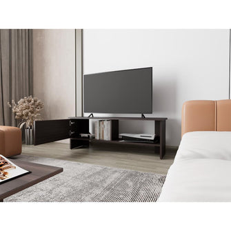 Mesa Para Tv Navi, Nogal Europeo, Para Televisor Hasta 55 Pulgadas Con Puerta ZF