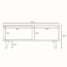 Mesa de Centro Nashira 95, Castaño, con Una Puerta y Patas de Madera
