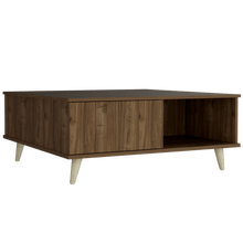 Mesa de Centro Nashira 95, Castaño, con Una Puerta y Patas de Madera