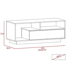 Mesa Para Tv Orisha, Caoba y Plata Oscuro, Para Televisor de 55 Pulgadas