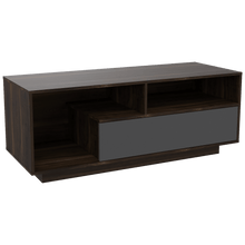 Mesa Para Tv Orisha, Caoba y Plata Oscuro, Para Televisor de 55 Pulgadas