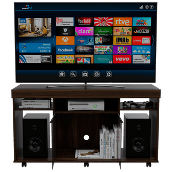 Mesa Para Tv Vermon, Caoba y Wengue, con Espacio Para Televisor de 50 Pulgadas