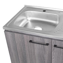 Gabinete Inferior Cantabria, Gris, con Dos Puertas Batientes, con Mesón Derecho ZF