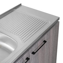 Gabinete Inferior Cantabria, Gris, con Dos Puertas Batientes, con Mesón Derecho ZF