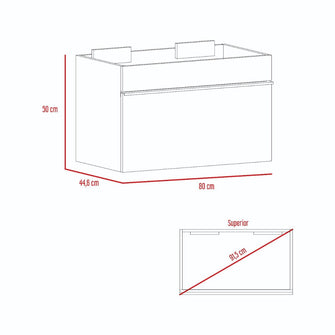 Mueble para Lavamanos Celey, Gris, con Amplio Cajón Para Guardar Objetos de Aseo