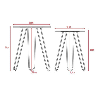 Mesa Auxiliar Zumba, Cobre, con Patas Metálicas Ideal Para Ubicar Objetos Decorativos
