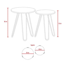 Mesa Auxiliar Zumba, Miel, con Patas Metálicas Ideal Para Ubicar Objetos Decorativos