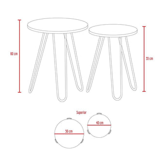 Mesa Auxiliar Zumba, Miel, con Patas Metálicas Ideal Para Ubicar Objetos Decorativos