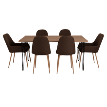 Combo Comedor Bomira, Miel, Chocolate y Café Claro, Incluye Comedor y 6 Sillas