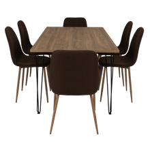 Combo Comedor Bomira, Miel, Chocolate y Café Claro, Incluye Comedor y 6 Sillas
