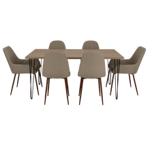 Combo Comedor Bomira, Miel, Café Claro y Chocolate, Incluye Comedor y 6 Sillas