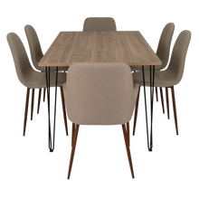 Combo Comedor Bomira, Miel, Café Claro y Chocolate, Incluye Comedor y 6 Sillas