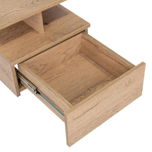 Mesa de Noche Flotante Nube, Macadamia, con un Cajón y División de Dos Entrepaños