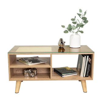 Mesa de centro Natura, Macadamia, con amplia superficie superior