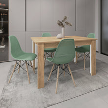 Combo Vivezh, Incluye comedor y 4 Sillas Con espaldar Color Verde Oliva