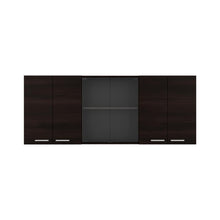 Gabinete Superior Vega, Kronos Nogal, con Cuatro Puertas Batientes y Dos Puertas en Vidrio ZF