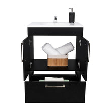 Mueble para Lavamanos Homer, Wengue, con Un Cajón y Dos Puertas Batientes