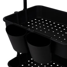 Mueble Auxiliar Multiusos Rolling, Negro, con Tres niveles y Rodachines Para Su Fácil Desplazamiento