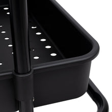 Mueble Auxiliar Multiusos Rolling, Negro, con Tres niveles y Rodachines Para Su Fácil Desplazamiento