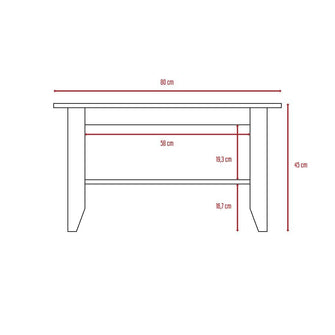 Mesa de Centro Sarume, Beige, con Amplia Superficie