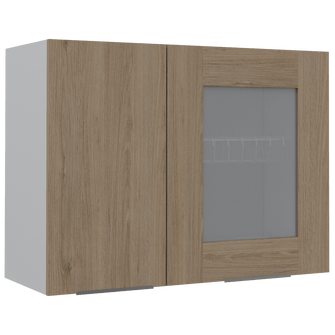 Gabinete Superior Feid, Beige y Blanco, Incluye Pocero y Partavasos