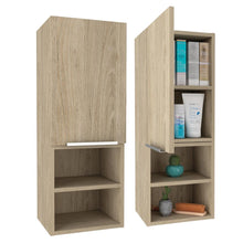 Gabinete de Baño Ciro, Beige, con Puerta y Cuatro Entrepaños X2