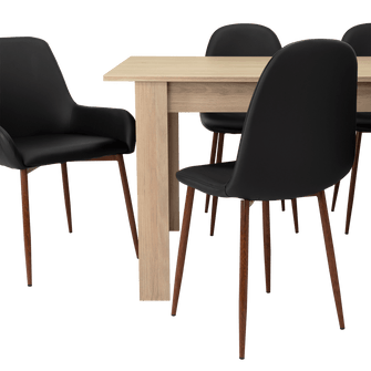 Combo Comedor Limea, Beige, Wengue y Café Claro, Incluye Comedor y 6 Sillas