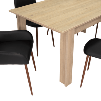 Combo Comedor Limea, Beige, Wengue y Café Claro, Incluye Comedor y 6 Sillas