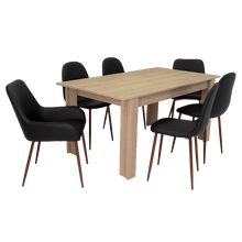 Combo Comedor Limea, Beige, Wengue y Café Claro, Incluye Comedor y 6 Sillas