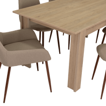 Combo Comedor Limea, Beige, Café Claro y Chocolate, Incluye Comedor y 6 Sillas