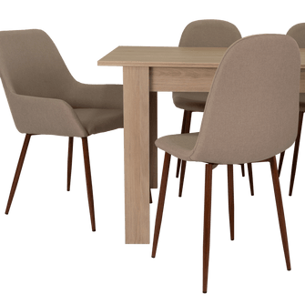 Combo Comedor Limea, Beige, Café Claro y Chocolate, Incluye Comedor y 6 Sillas