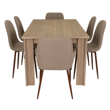 Combo Comedor Limea, Beige, Café Claro y Chocolate, Incluye Comedor y 6 Sillas