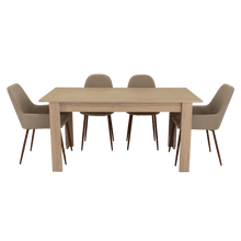 Combo Comedor Limea, Beige, Café Claro y Chocolate, Incluye Comedor y 6 Sillas