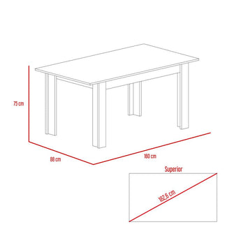 Combo Comedor Limea, Beige, Café Claro y Chocolate, Incluye Comedor y 6 Sillas