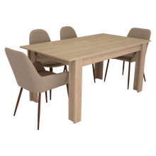 Combo Comedor Limea, Beige, Café Claro y Chocolate, Incluye Comedor y 6 Sillas