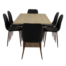 Combo Comedor Demby, Beige, Wengue y Café Claro, Incluye Comedor y 6 Sillas