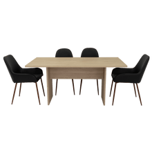 Combo Comedor Demby, Beige, Wengue y Café Claro, Incluye Comedor y 6 Sillas